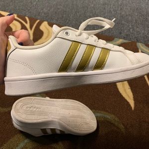 Adidas white/gold sneakers!!!